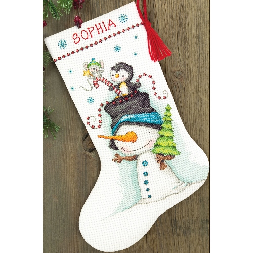 Jolly Trio Stocking (14 Count) - Cross Stitch Kit