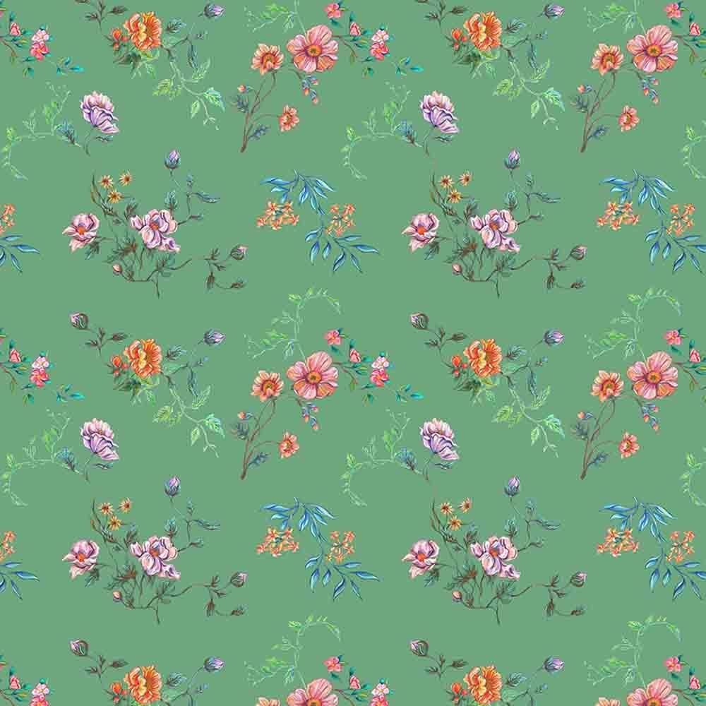 FreeSpirit Fabrics - In Full Bloom by Surface of Beauty - Digital Collection - Chintz - Mint - Yardage