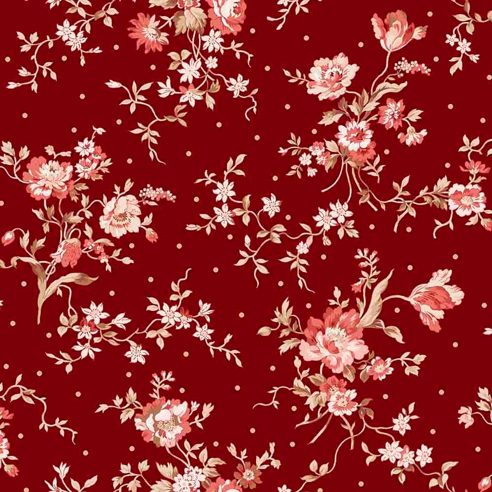 Maywood Studio - Madder Rose - Bouquets - Red - Yardage