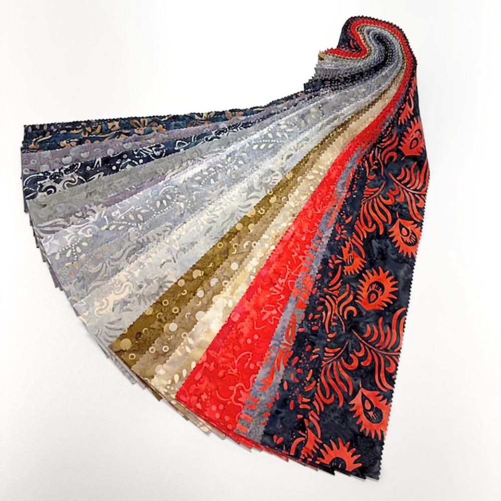 Batik Gray & Golden Arabella - Riley Blake Designs - 2.5" Strips - 40-Pieces