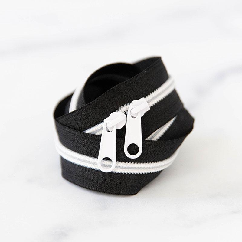 30" Zipper Black and White Stitch Supply Co SSC-Z31
