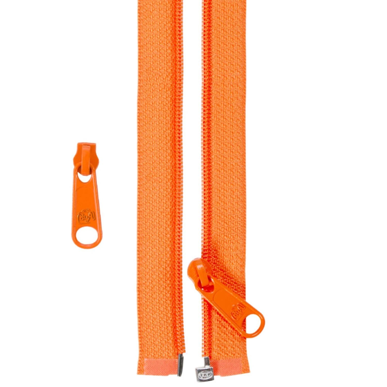 50 Inch Separating Nylon Coil Zipper with Extra Slide #4.5 from By Annie - Pumpkin