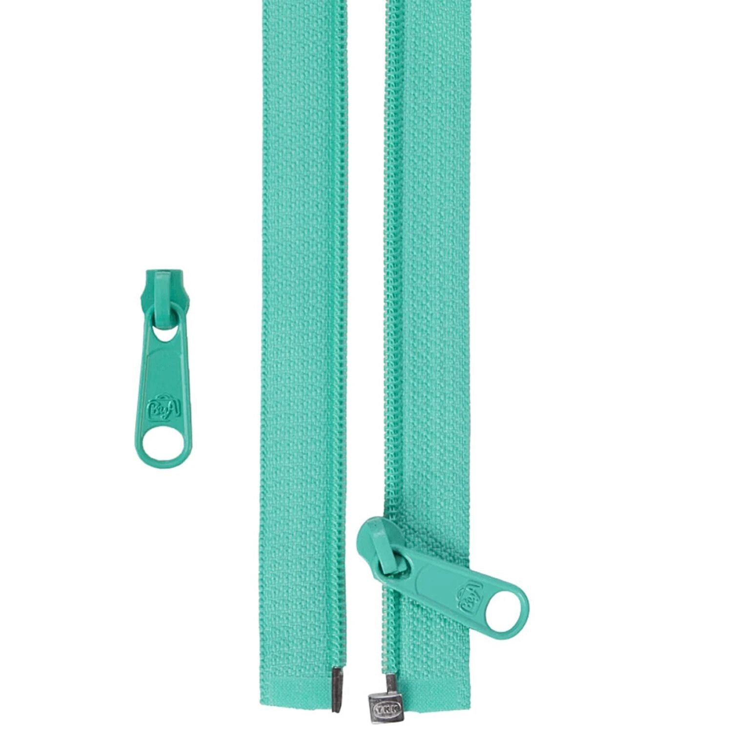50 Inch Separating Nylon Coil Zipper with Extra Slide #4.5 from By Annie - Turquoise