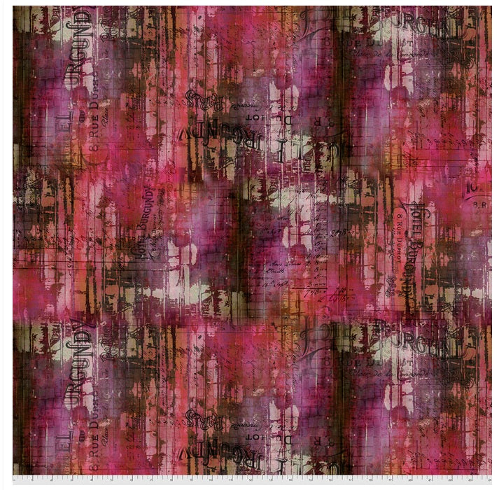 Abandoned Hotel Burgundy Tim Holt Free Spirit Cotton Fabric FS-PWTH145.VINEYARD