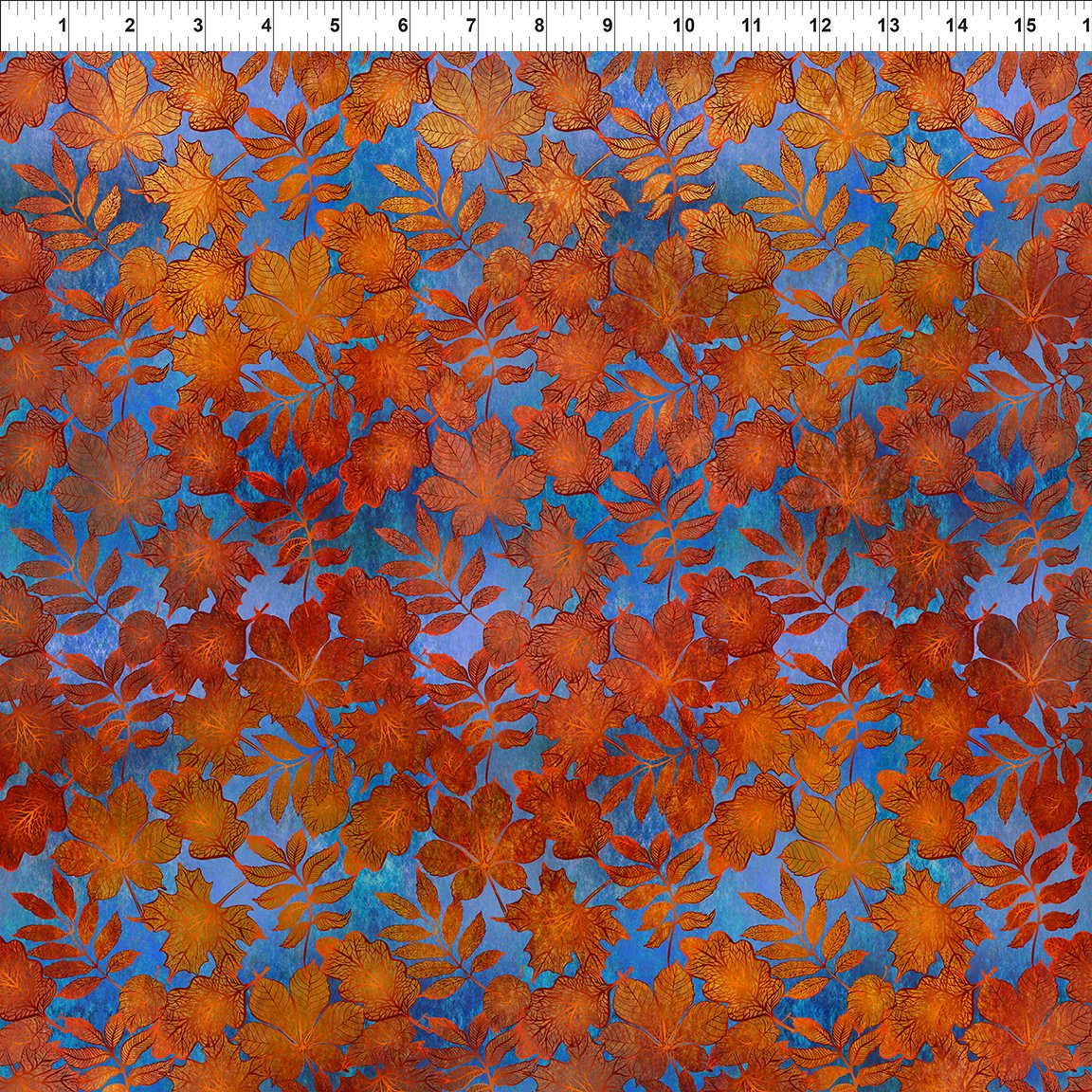 All Blue Ridge Shop Hop 2026 Leaves Blue In The Beginning Cotton Fabric ITB-7BR-1