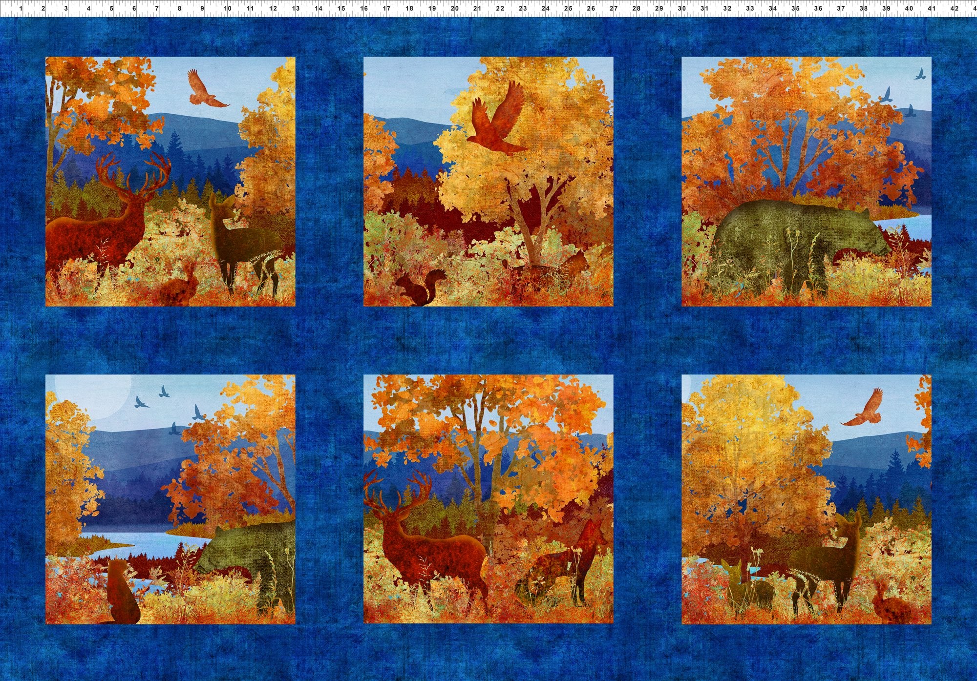 All Blue Ridge Shop Hop 2026 Mountain Panel 36" Blue In The Beginning Cotton Fabric ITB-1BR-1