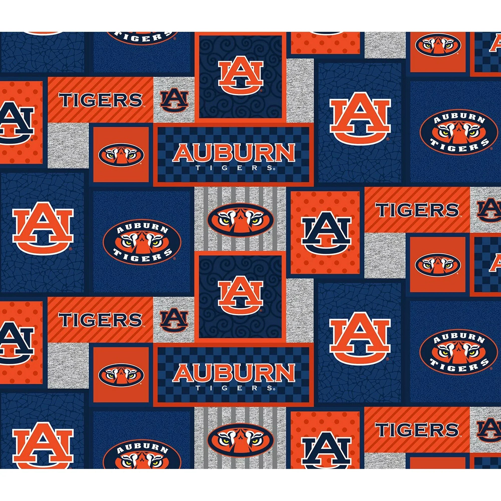 Auburn University Tigers NCAA College Patch Sykel Enterprises FLEECE Fabric AU-1177