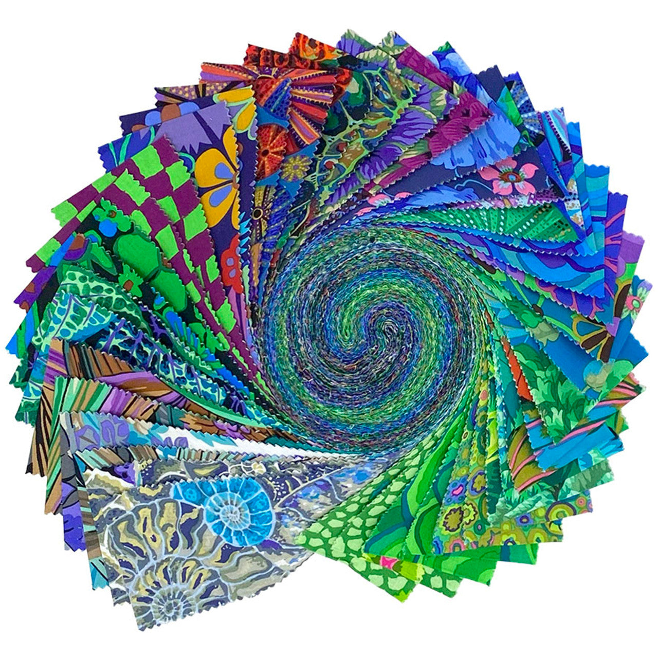 August 2024 Cool 2.5" Strips Kaffe Fassett Collective Free Spirit Cotton Fabric FS-FB4DRGP.AUG24COOL