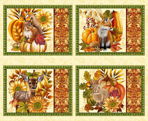 Autumn Fields Placemats Panel 36" Art Loft Studio E Cotton Fabric SE-8376P-44