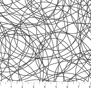 Basically Black and White Radial Positive Black on White Patrick Lose Northcott Cotton Fabric NC-PL-10721-11