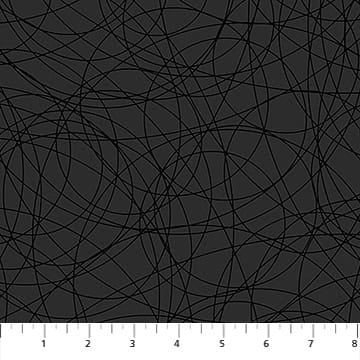 Basically Black and White Radial Black on Black Patrick Lose Northcott Cotton Fabric NC-PL-10721-99