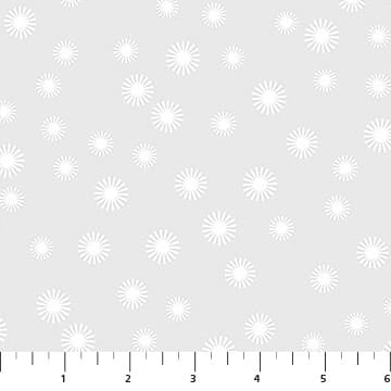 Basically Black and White Starbursts White on White Patrick Lose Northcott Cotton Fabric NC-PL-10722-10