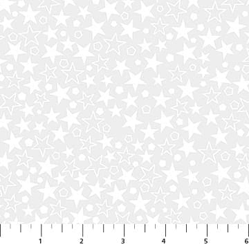 Basically Black and White Twinkle White on White Patrick Lose Northcott Cotton Fabric NC-PL-10726-10