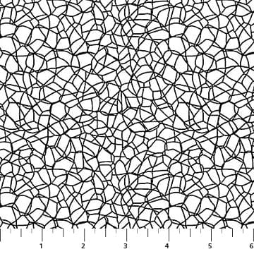 Basically Black and White Voronoi Positive Black on White Patrick Lose Northcott Cotton Fabric NC-PL-10725-11