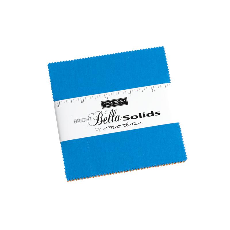 Bella Solids Bright 5" Squares Charm Pack Moda Cotton Fabric MD-9900PPB