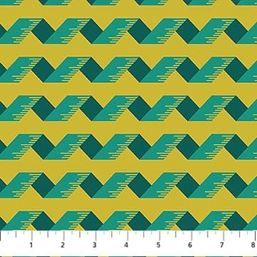 Bits and Bobs Measuring Tape Teal FIGO Northcott Cotton Fabric NC-91268-64