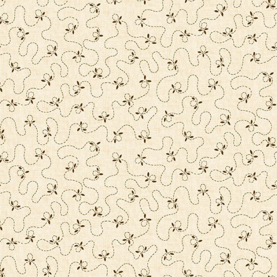 Butter Churn Basics Vine Cream Kim Diehl Henry Glass Cotton Fabric HG-6285-44