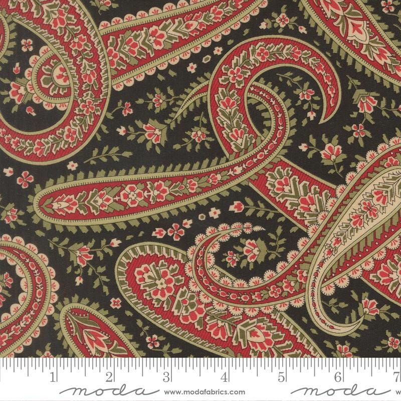 Candlelight Christmas Plaza Paisley Ebony Black 3 Sisters Moda Cotton Fabric MD-44422-16