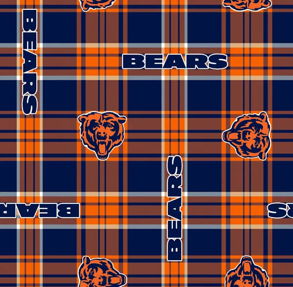Chicago Bears NFL Football Plaid Fabric Traditions Polyester Fleece Fabric NFL-6411-D