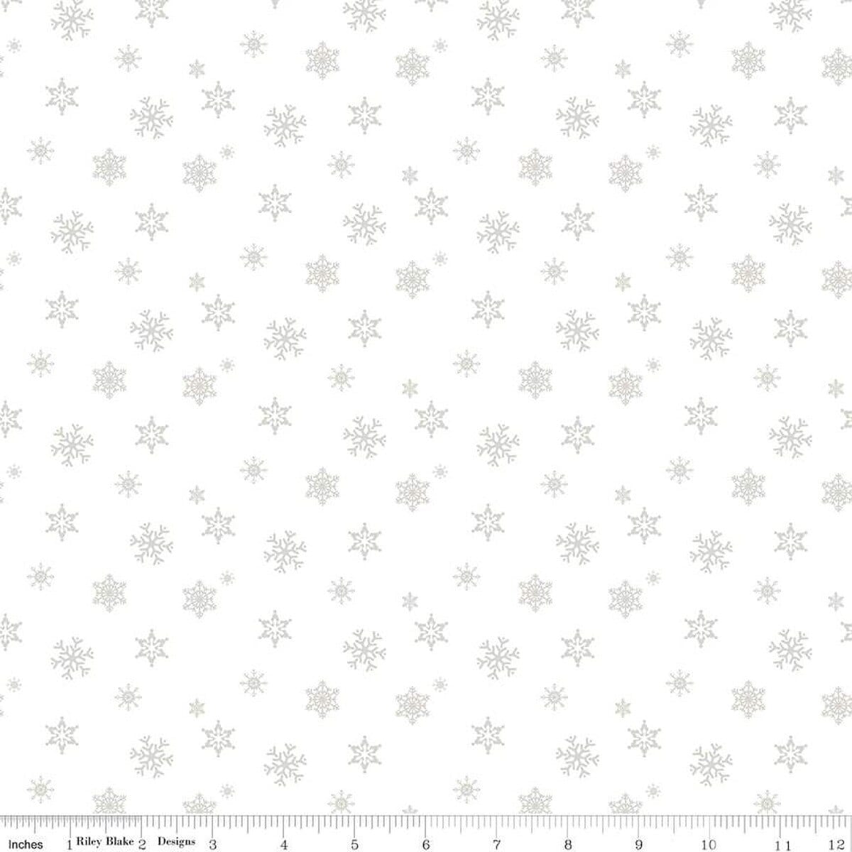 Christmas Wishes Snowflakes White on White The RBD Designers Riley Blake Designs Cotton Fabric RB-C15048-WHITE