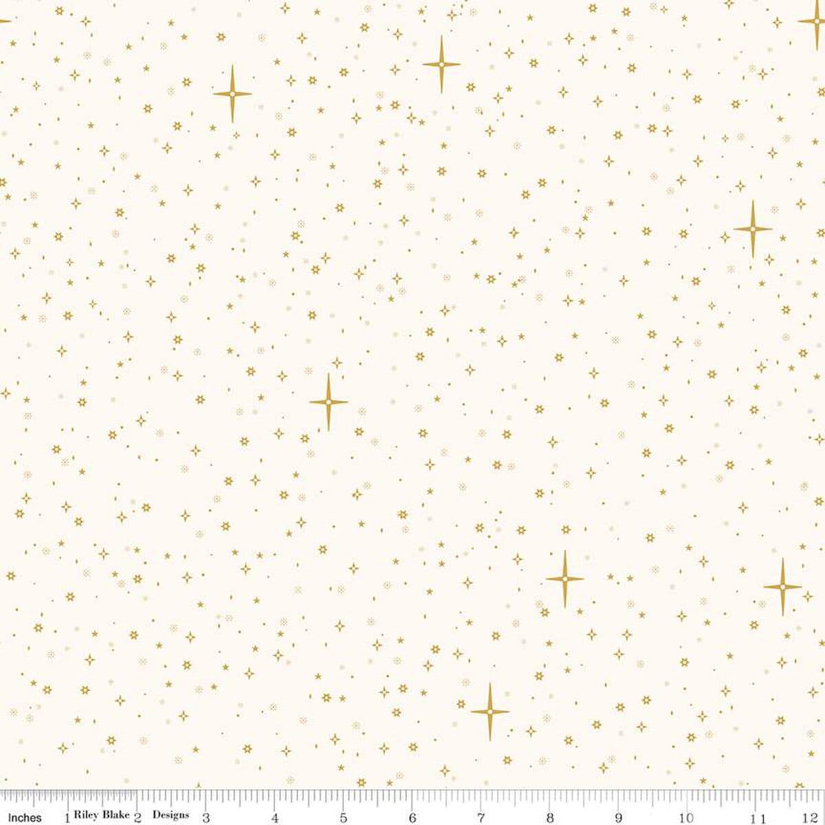 Christmas Wishes Starry Sky Cream The RBD Designers Riley Blake Designs Cotton Fabric RB-C15046-CREAM