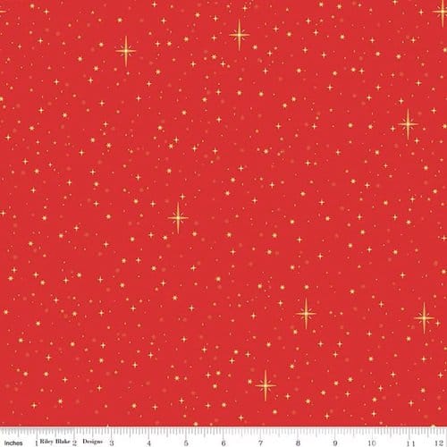 Christmas Wishes Starry Sky Red The RBD Designers Riley Blake Designs Cotton Fabric RB-C15046-RED