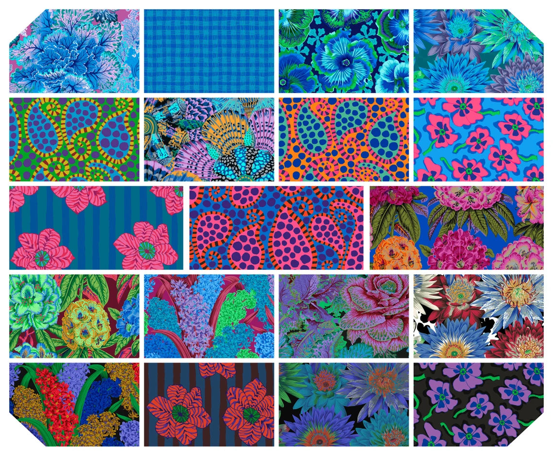 August 2023 Cool Design Roll6" Strips Kaffe Fassett Collective Free Spirit Cotton Fabric