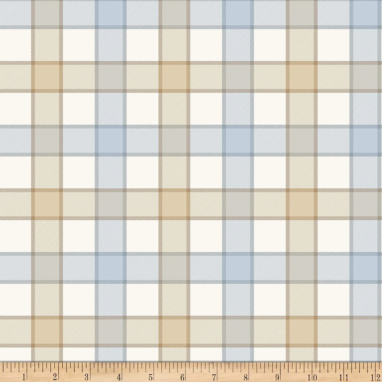 Cotton Joy Big Plaid Natural Timeless Treasures Cotton Fabric