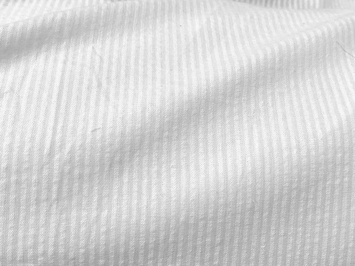 Cotton Seersucker Fabric - White