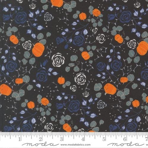 Coven Rose Small Garden Floral Onyx Black Robin Pickens Moda Cotton Fabric MD-48803-16