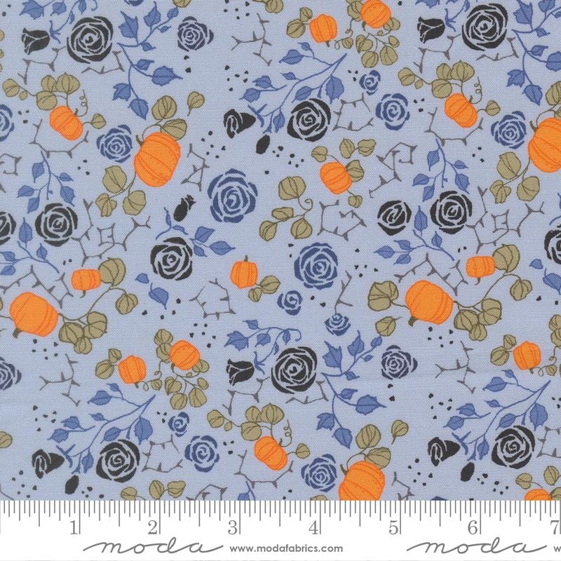 Coven Rose Small Garden Floral Sky Blue Robin Pickens Moda Cotton Fabric MD-48803-11