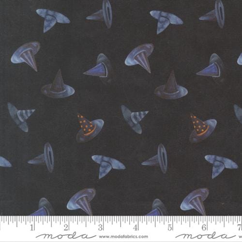 Coven Witch Hats Novelty Onyx Black Robin Pickens Moda Cotton Fabric MD-48805-16