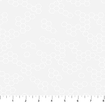 Dovetail Hexies White Pigment Ghazal Razavi Figo Northcott Cotton Fabric NC-92031-10