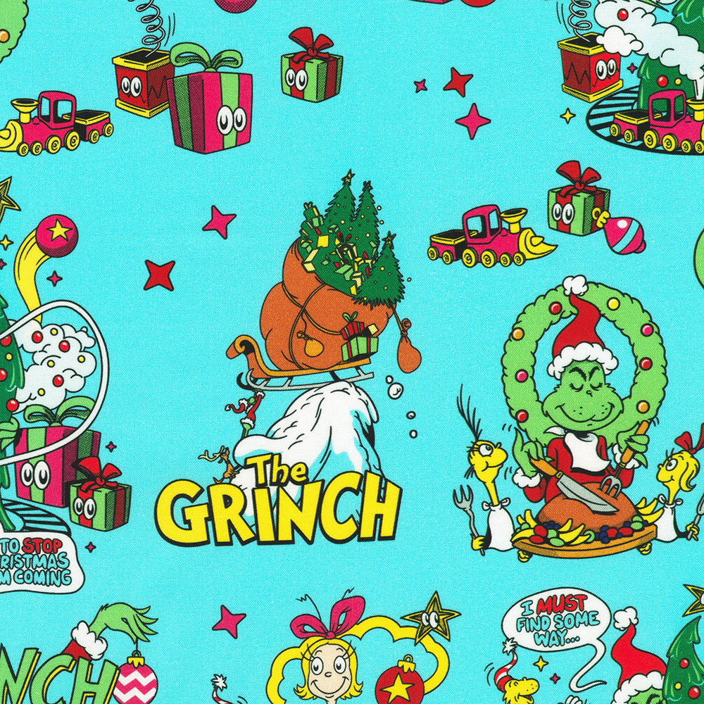 Dr. Seuss How the Grinch Stole Christmas Scenic Snow Robert Kaufman Cotton Fabric RK-ADED-23101-87