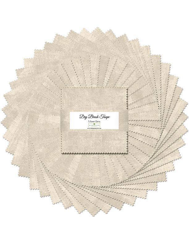 Dry Brush Taupe 5" Squares Karat Gems 42pcs Wilmington Prints Cotton Precut Fabric WP-507-139-507