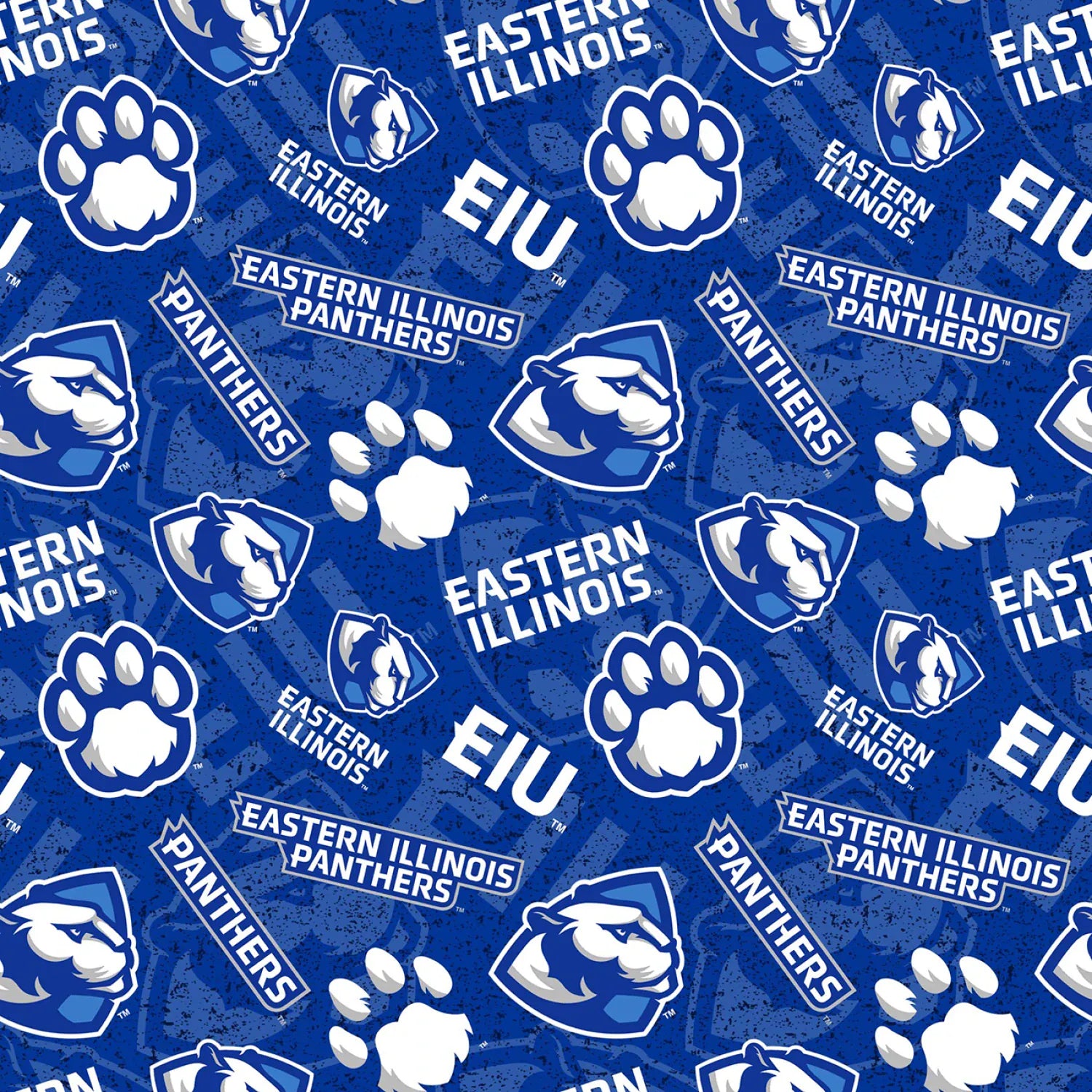 Eastern Illinois Panthers NCAA College Tone on Tone Sykel Enterprises Cotton Fabric EILL-1178