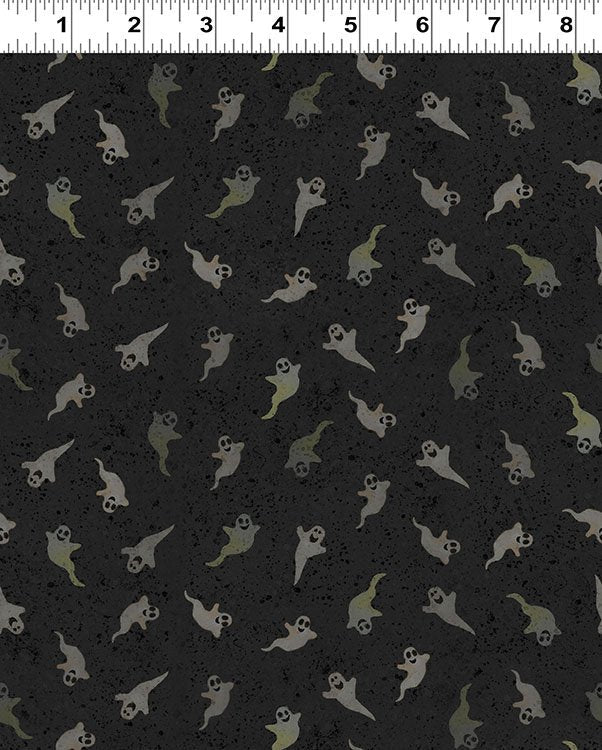 Emerald Hollow Ghosts Black Sue Zipkin Clothworks Cotton Fabric CLT-Y4832-3