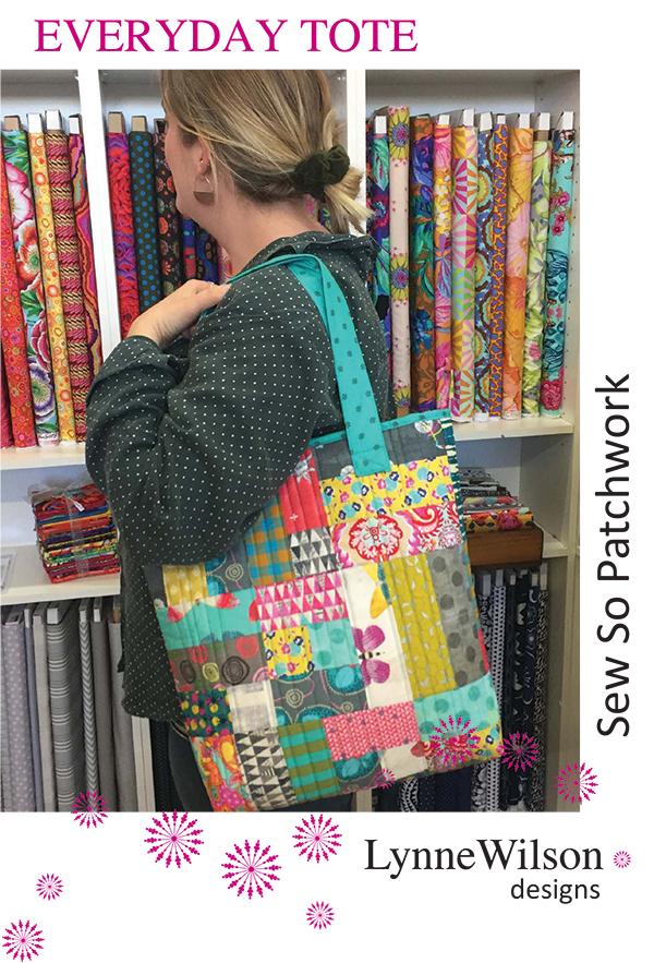 Everyday Tote Sew So Patchwork Tote Bag Patter Lynne Wilson Designs LWD-214