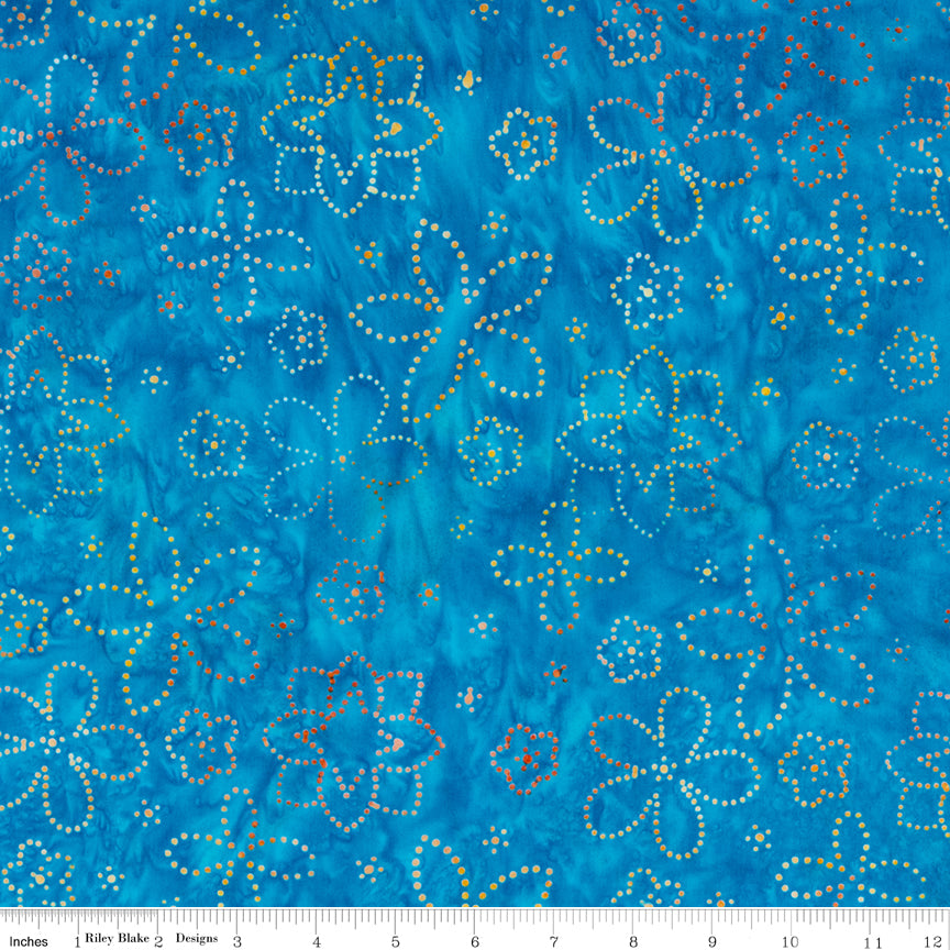 Expressions Batiks Tjaps Celeste Blue Riley Blake Cotton Fabric RB-BTPT-1087