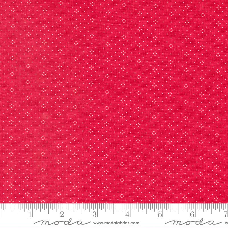 Eyelet Basic Dot Foulard Shirting Cherry Red Fig Tree Co Moda Cotton Fabric MD-20488-66