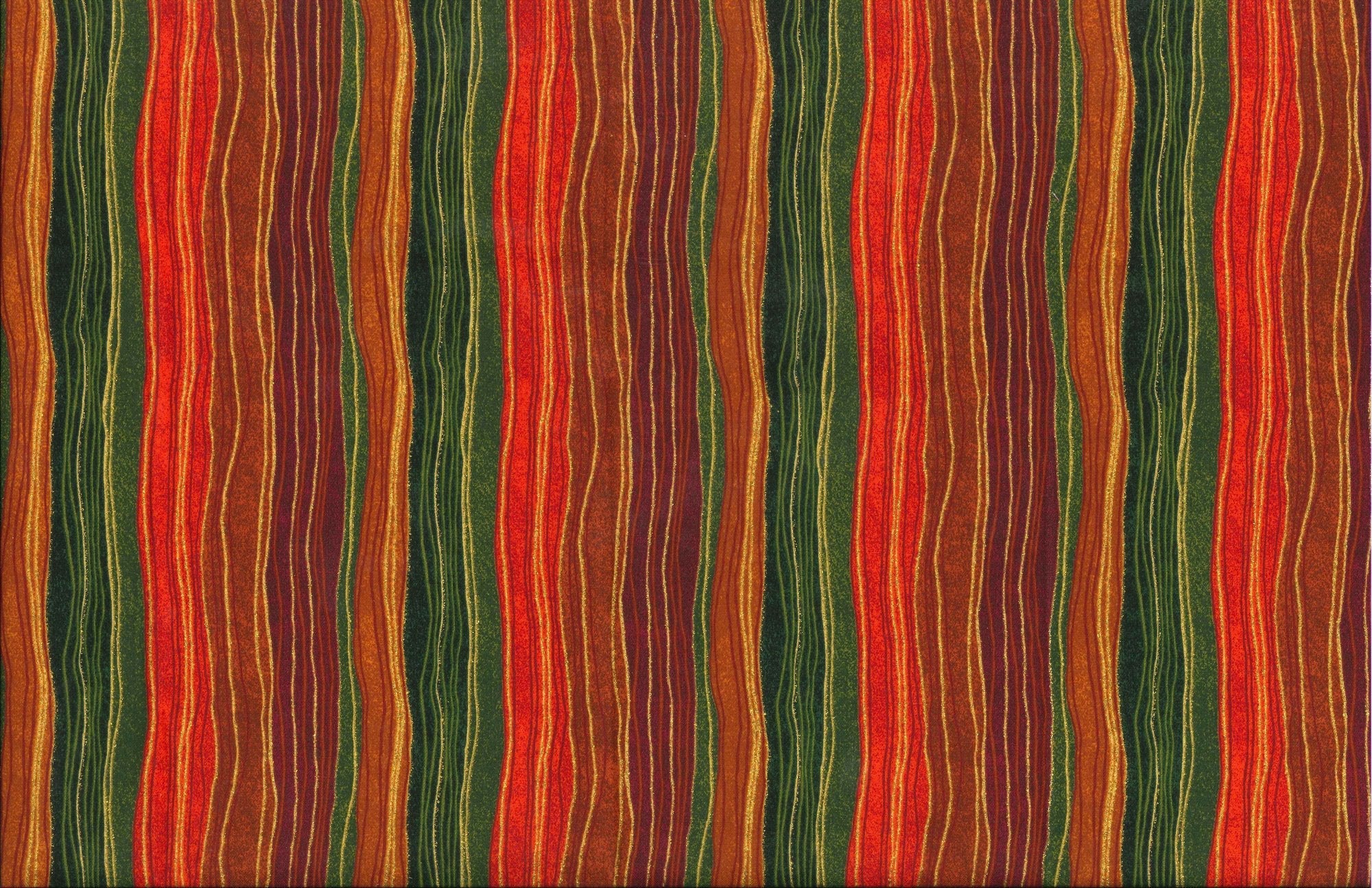 Festive Stripes Glitter Fall Holiday Foust Textiles Cotton Fabric FT-17006 GG