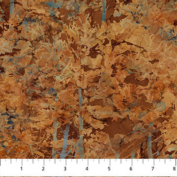 Fox Den Trees Dark Rust Deborah Edwards Melanie Samra Northcott Cotton Fabric NC-DP28335-36
