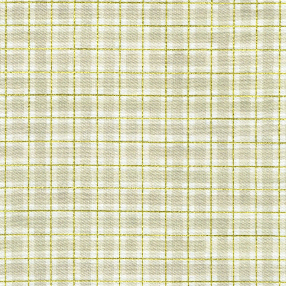 Hello Fall Plaid Denim Cream Gold Metallic Lynnea Washburn Robert Kaufman Cotton Fabric RK-AWHDM-23920-352