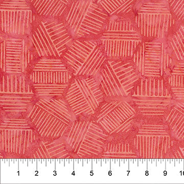 Hexies Grapefruit Orange Banyan Batiks Northcott Cotton Batik Fabric