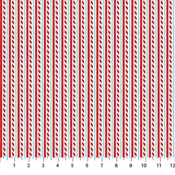 Holly Jolly Candy Cane Stripe White Multi EML Studio Northcott Cotton Fabric NC-28815-10