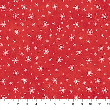 Holly Jolly Snowflakes Red EML Studio Northcott Cotton Fabric NC-28818-24