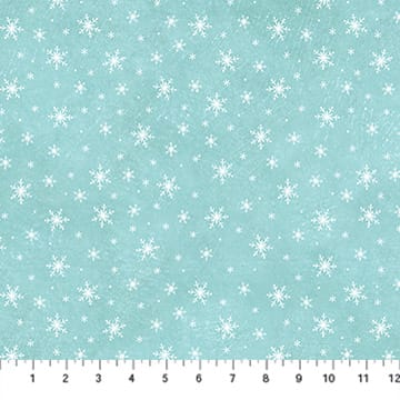 Holly Jolly Snowflakes Turquoise EML Studio Northcott Cotton Fabric NC-28818-64