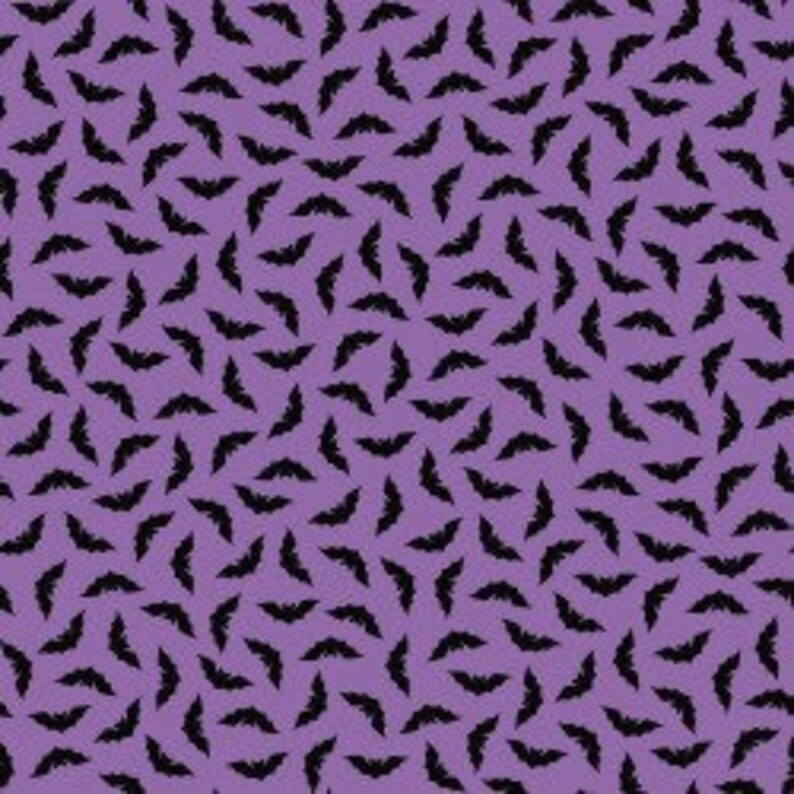 Hometown Halloween Bats Violet Kimberbell Maywood Studio Cotton Fabric