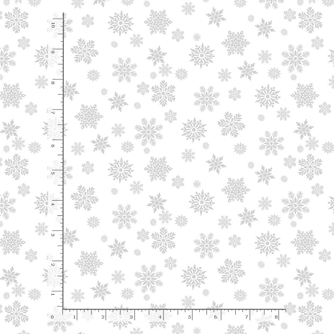Hue Snowflakes White on White Timeless Treasures Cotton Fabric TT-HUE-C3912-WHITE
