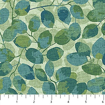 Imprint FLANNEL Small Leaf Toss Green Multi Northcott Cotton FLANNEL Fabric NC-F29213-74